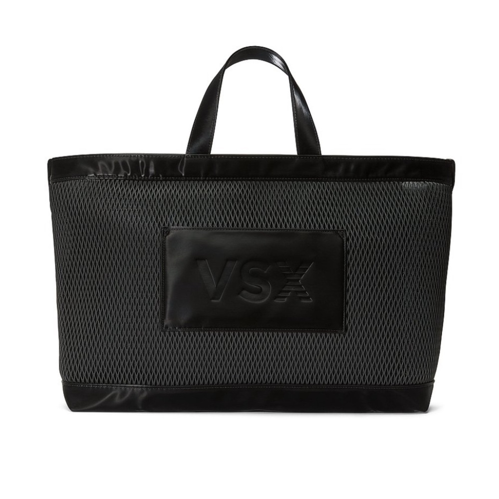 Victoria's Secret Black Mesh Medium Tote Bag (Black)
